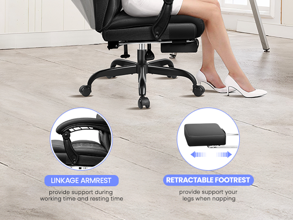 reclining office chair with foot rest