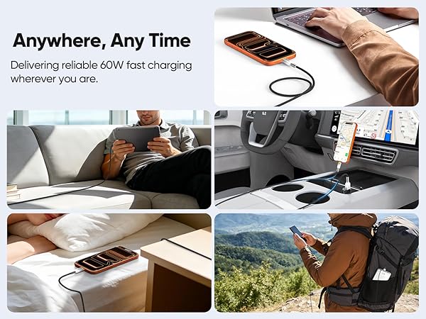 60w 480Mbps data usb a to c cable