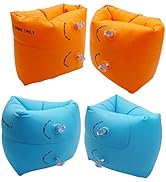 10Leccion 2 Pack Inflatable Arm Floaties for Toddlers, Blow up Water Wings for Kids, Swimming Arm...