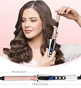 Curling Wand 19mm Professional Ceramic Hair Curling Iron with Clip for Short to Long Hair Styler ...