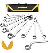 GRENPRO Wrench Set, Offset Wrench Set Metric and Standard, 10PC 6-23mm 75-Degree Large Wrench Kit...