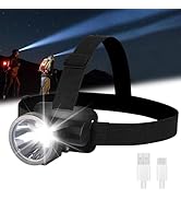 Trliradyn Lightweight Rechargeable Spotlight LED Headlamp, 0.26lb 3000mAh Powerful Battery, 90° A...