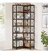 Tribesigns 7-Shelf Corner Bookshelf,Large Modern Corner Bookcase, 7-Tier Tall Corner Shelf Storag...