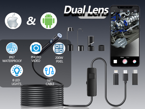 endoscope camera with light