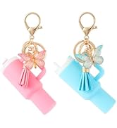 EIiovcnya Mini Tumbler Keychain Chapstick Holder, Stanley Cup Accessories,Cute Key Chains for Wom...