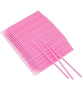 G2PLUS Micro Swabs, 100pcs Cotton Swabs for Makeup, Pink Microswabs for Eyelash Extensions, Dispo...