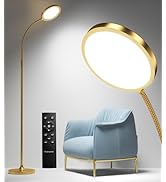 Gold Floor Lamp,Super Bright Dimmable LED Floor Lamps for Living Room, Custom Color Temperature S...