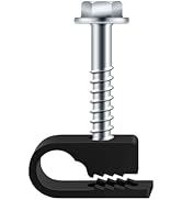 Oualhoo Black Cable Clips with Inserted Screws, Flexible Single Cable Screw Clips, Electrical Wir...