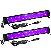 BOSITE 50W Black Light Bars Waterproof Portable 395-405nm UV LED Blacklights with Plug+ON/Off Swi...