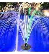 Yzert Pond Fountain with 12 Colorful Lights, 32.8ft Power Cord Adapter Electric Pool Fountain wit...