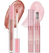 Anglicolor Glitter Lip Gloss &amp; Lip Cleansing Gel Set,01 CYBER-LIGHT SPRITE | Nourishing Lip Gloss...