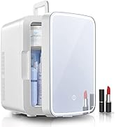 FOHERE Skincare Mini Fridge for Bedroom 10 Liter/11 Can, Portable Mini Fridge for Food, Beverage,...
