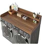 2-Tier Washer and Dryer Countertop with 2.75" H Guard,54" W x 27.5" D Laundry Countertop Cover wi...