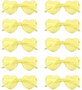 NACHLYNN 10 Pairs Heart Sunglasses Women Rimless Heart Shaped Sunglasses Candy Color Heart Glasse...