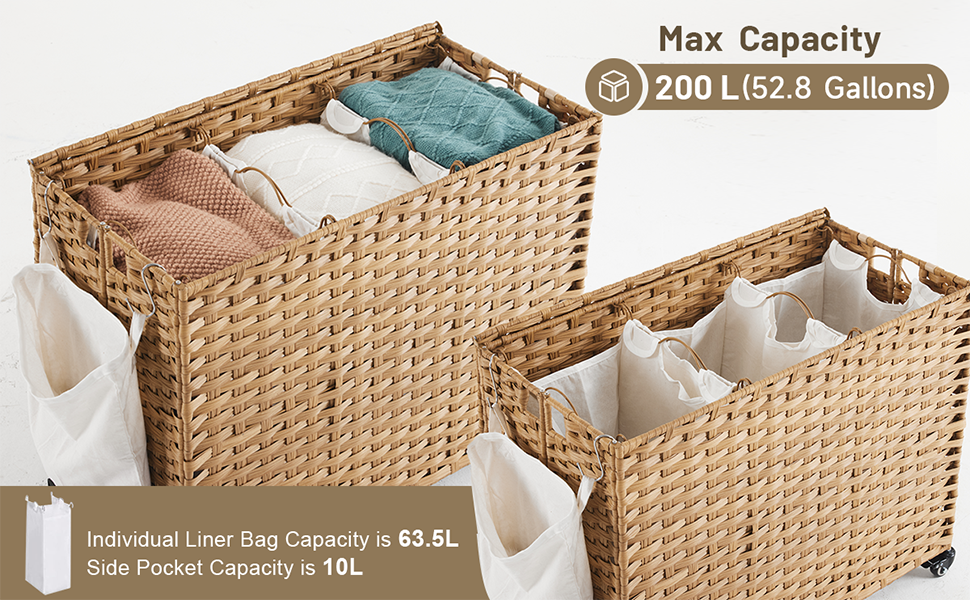 Rolling Laundry Basket with Lid