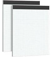 AILZFEI Graph Paper 8.5 x 11 Grid Paper Pad Quad Ruled, 2 Pack, 30 Sheets per Pad, White, 4x4 (4 ...