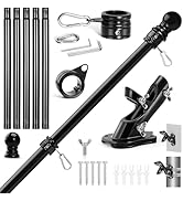 Anovo Flag Pole Kit- Stainless Steel Flag Poles with1 Inch Metal 360° Rotating Flag Pole Rings Cl...