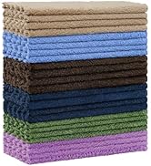 Kitinjoy 24 Pack Kitchen Dish Cloths, Super Soft and Absorbent Dish Cloths, Coral Velvet Microfib...