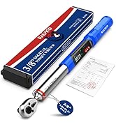 RALVICO 3/8 Digital Torque Wrench (5.02-99.57 Ft. Lb/ 6.8-135 N.m) ±2% Accuracy Dual-Direction Ad...