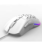 Mini Ultralight Gaming Mouse RGB Backlit Gaming Mice with Weight Tuning,Extra Interchangeable Bac...