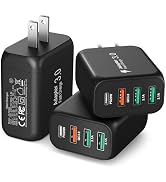 [3 Pack] USB-C Wall Charger, Bangfun 40W 4 Ports QC+PD 3.0 USB C Charging Block Multi USB Wall Pl...