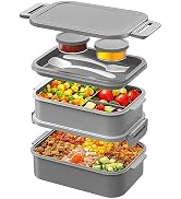 DaCool Adults Lunchbox Bento Box - 74 OZ All-in-One Stackable Leakproof Bento Lunch Box for Adult...