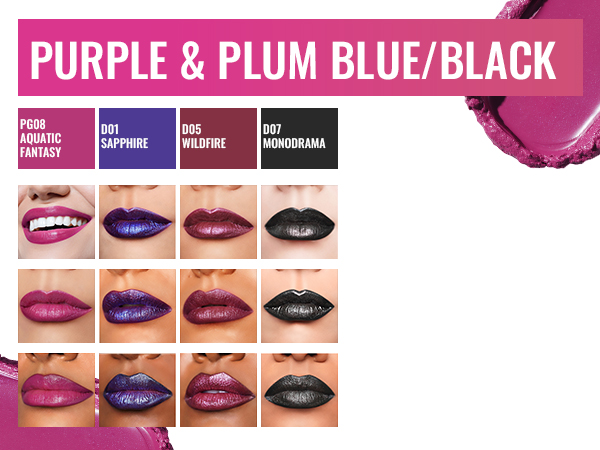Purple, Blue &amp; Black Lipstick