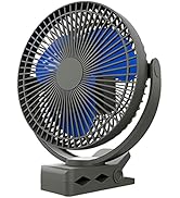 Yeedie 10000mAh Portable Rechargeable Clip on Fan, 8 inch Battery Operated Fan, 24 Hours Work Tim...
