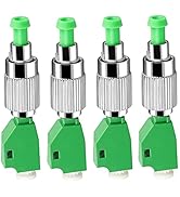 Duogalia 4 Pack FC/APC Male to LC/APC Female Single Mode 9/125um Hybrid Optical Fiber Adapter FC ...