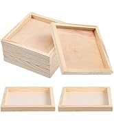 6Pcs Unfinished Wood Tray for Crafts: Hexagonal Storage &amp; Montessori Learning Art Supply, 4.7" DI...