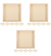 Homoyoyo 4.7x4.7x0.5inch Square Serving Tray 18Pcs Unfinished Wood Panels Tray Small Wood Serving...