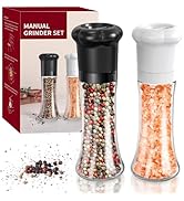 CIRCLE JOY Manual Salt and Pepper Grinder Set For Professional Chef, Refillable Salt and Pepper S...