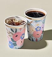 Prims &amp; Flourish Disposable Coffee Cups, 100-Pack 12-oz Bulk Paper Cups for Hot or Cold Drinks, B...