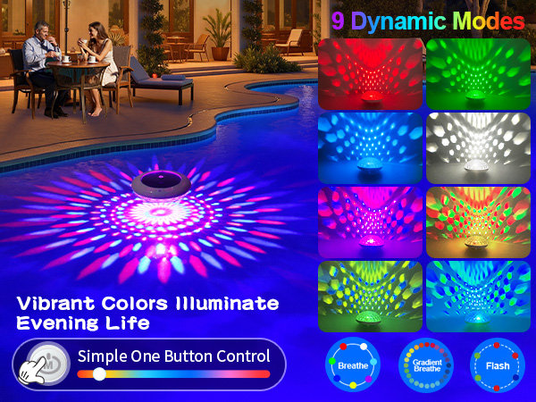 floating solar pool lights
