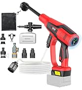 Car Cleaning Tools, 1200PSI 600W, Brushless Motor, 6-in-1 Nozzle &amp; Foam Cannon for Car, Patio, Fence