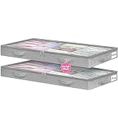Low Profile Under Bed Storage, 3 Inches High Underbed Storage Containers Bins, NO STRUCTURE, Fold...