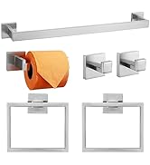 TQKAG 6-Piece Bathroom Towel Bar Sets Brushed Nickel 23.6 inch Towel Bar Stainless Steel Towel Ri...
