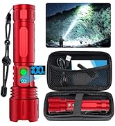 Flashlights 20000 High Lumens Rechargeable - 1500 Meters Long Beam Super Bright LED Flash Light w...