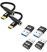 ENVEL USB C Headphone Adapter Black, USB C to USB Adapter, 4 Pack USB 3.0 Male to USB Female OTG ...
