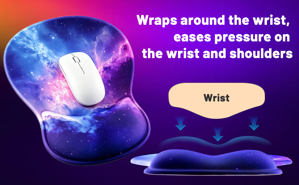 Wraps around the wrist,eases pressure onthe wrist and shoulders