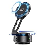 360°Rotating Electric Vacuum Magnetic Suction Phone Holder, XO Foldable Car Phone Mount,Strong Ma...