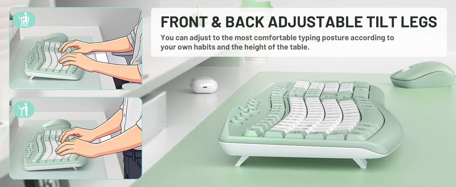 ergonomic keyboard and mouse wireless 3