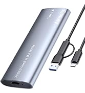 Alronly M.2 NVMe Enclosure, 10Gbps USB 3.2 Gen 2 Adapter, Tool-Free External Case for 2230/2242/2...