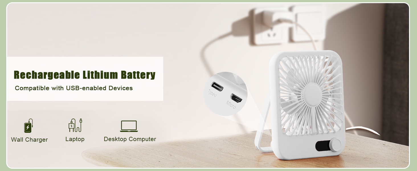 battery fans portable rechargeable