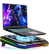 MOUNT PRO Gaming Laptop Cooling Pad, RGB Laptop Cooler Stand with Powerful Turbofan (3500 RPM), H...