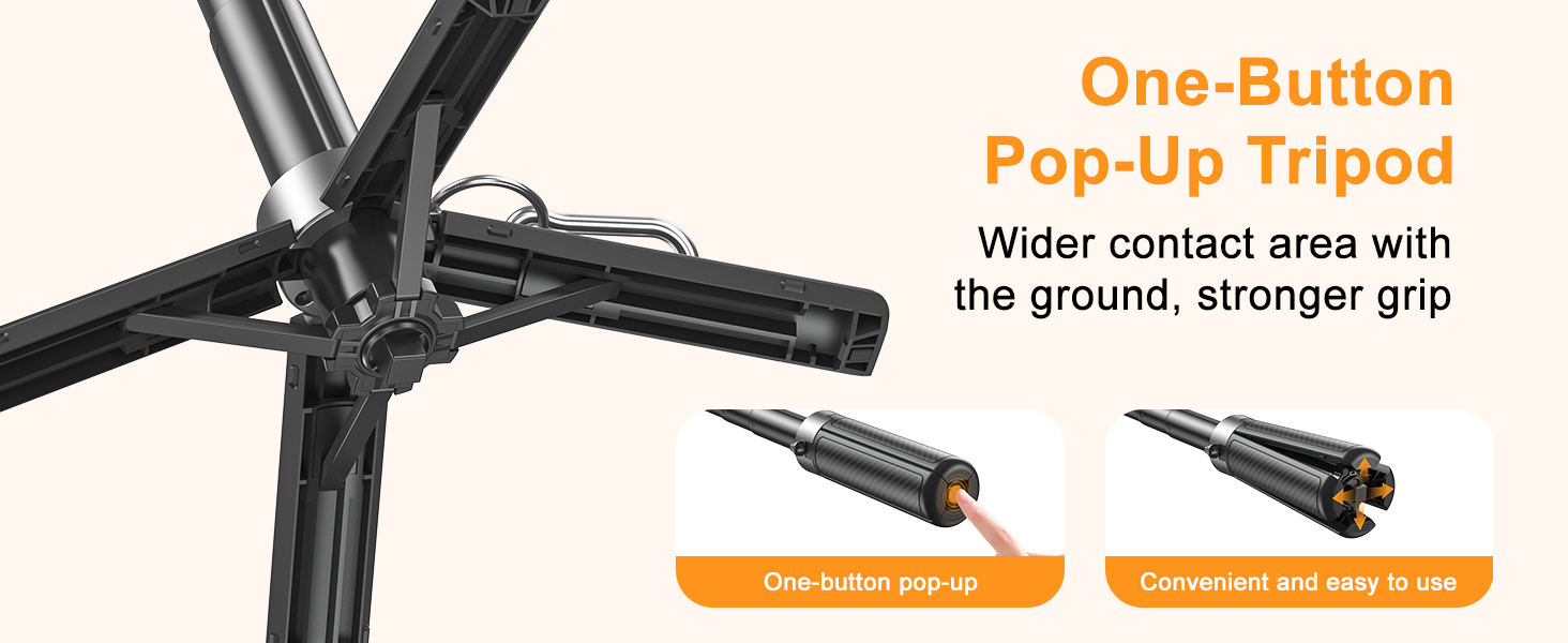 one key open selfie stick