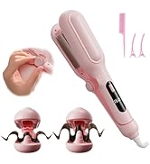 YIUMAF Adjustable Curling Iron Hair Crimper for Women - 1&amp;1.25 Inch Waver Tool, Creates Beach Wav...