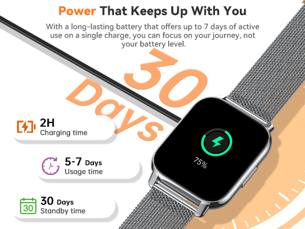smart watch for iphone compatible; Excellent battery life