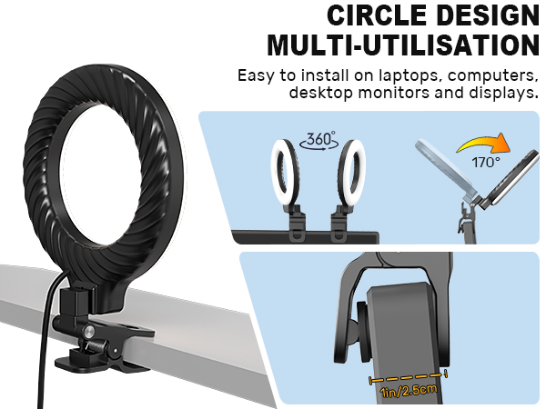 streaming light,computer light,desk ring light,ring light for laptop,video conference lighting
