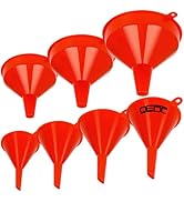 DEDC 7 PCS Oil Funnels, Plastic Funnel Set for Automotive Use, Kitchen Use Filling Bottles, Durab...